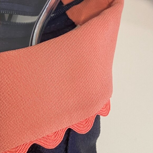 ROKSANDA Navy Searsucker Silk Peter Pan Collar Blouse Size 8 - Picture 7 of 12